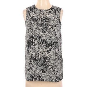 Black and White Sleeveless Blouse